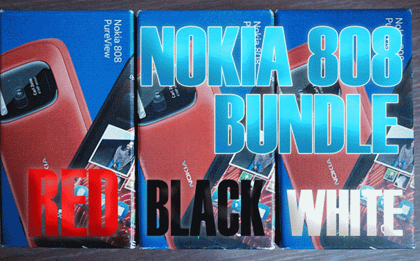 LEGENDARY NOKIA PUREVIEW 808 RED/BLACK/WHITE BUNDLE!