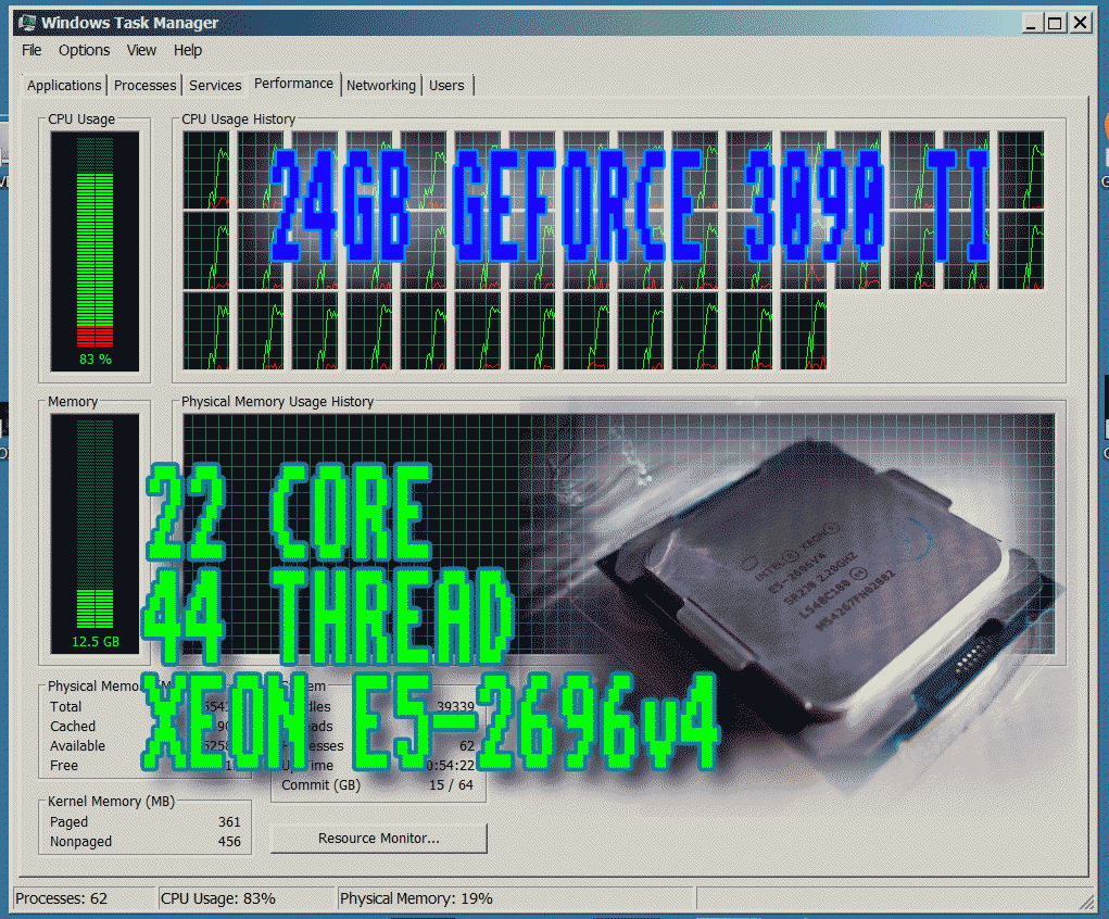 24GB GEFORCE 3090TI ON XEON E5-2696v4 ▀ HOW COOL IS THAT?