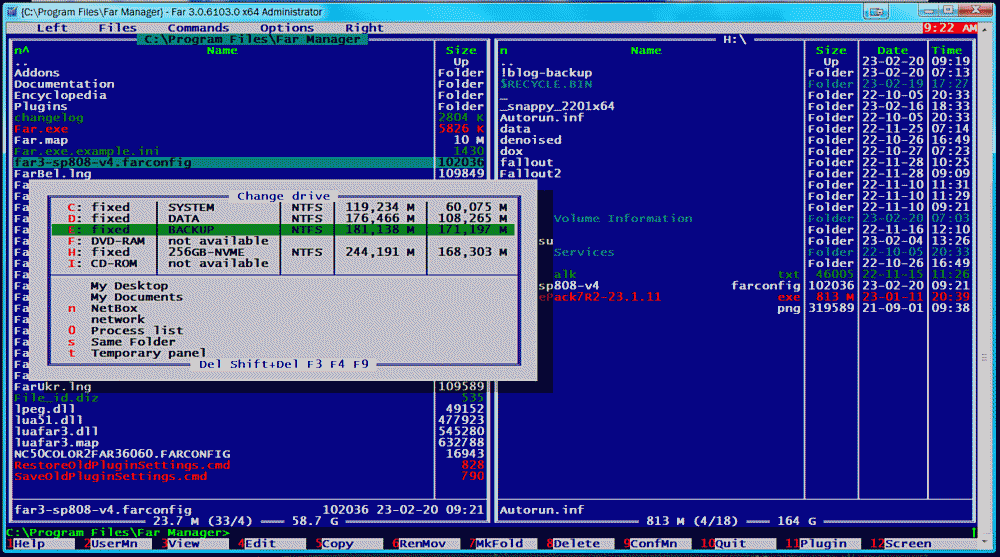 NORTON COMMANDER COLOR SCHEME FOR FAR MANAGER