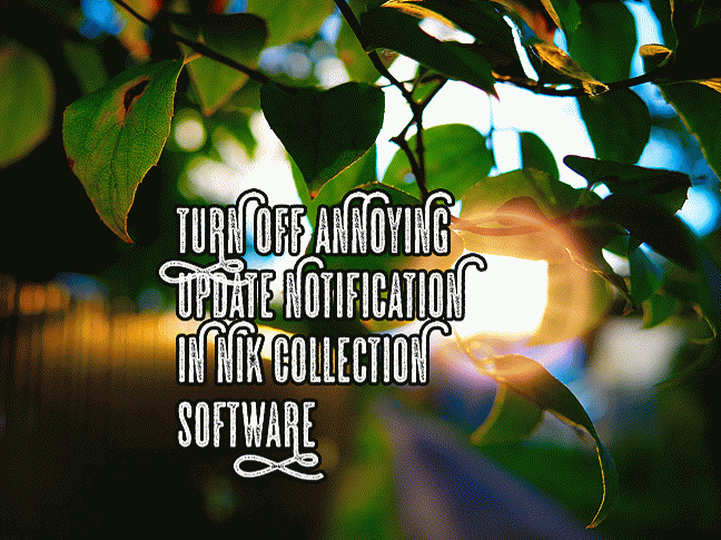 HOW TO GET RID OF ANNOYING NIK COLLECTION UPDATE NOTIFICATION
